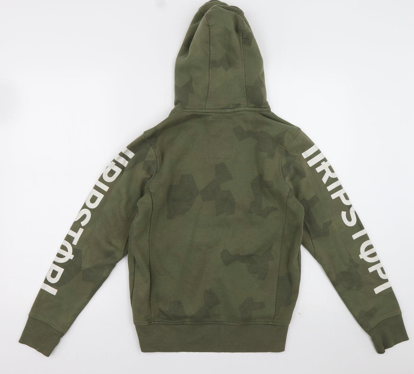 ripstop Boys Green Camouflage Cotton Pullover Hoodie Size 12 Years  Pullover