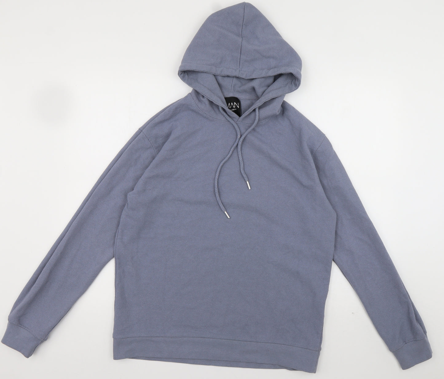 Boohoo Mens Blue  Cotton Pullover Hoodie Size L