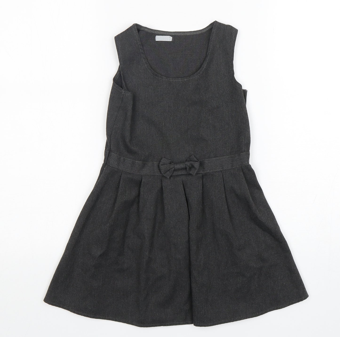 George Girls Grey  Polyester Pinafore/Dungaree Dress  Size 3-4 Years  Round Neck