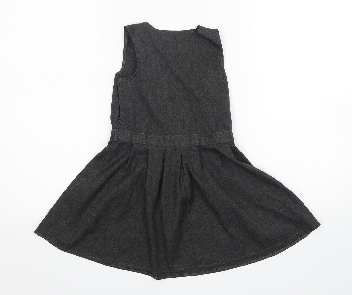 George Girls Grey  Polyester Pinafore/Dungaree Dress  Size 3-4 Years  Round Neck