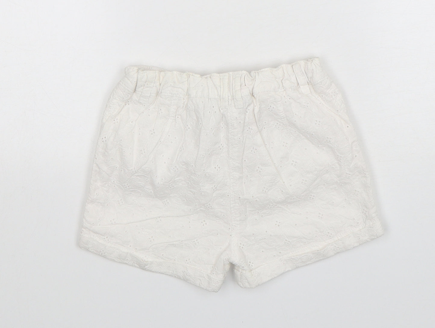 George Girls White  Cotton Chino Shorts Size 5-6 Years  Regular