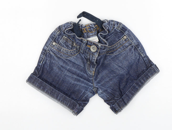 NEXT Girls Blue  Cotton Boyfriend Shorts Size 6 Years  Regular
