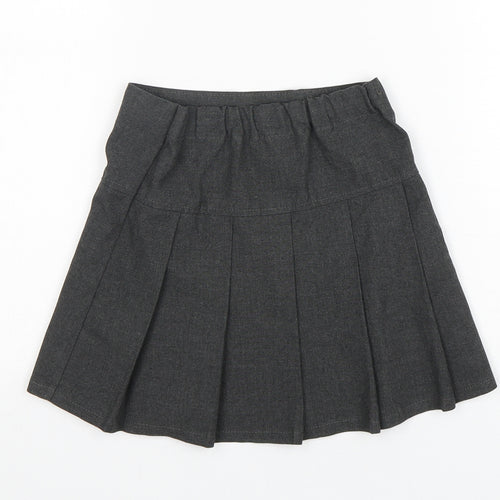 M&S Girls Grey  Polyester Pleated Skirt Size 3-4 Years  Regular