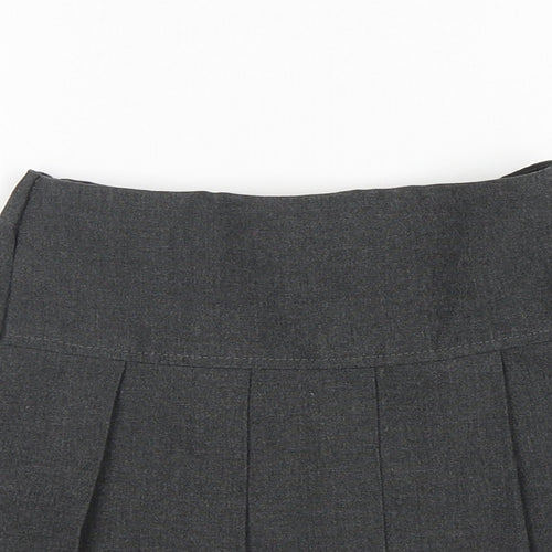 M&S Girls Grey  Polyester Pleated Skirt Size 3-4 Years  Regular