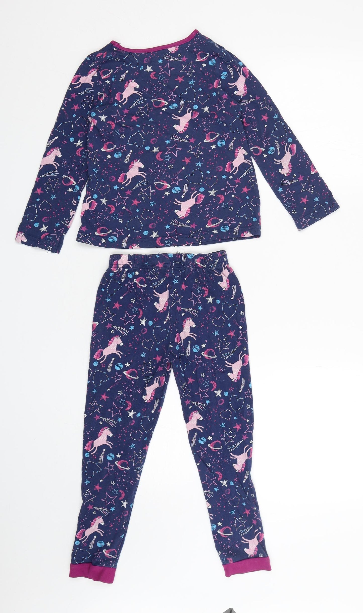 Nutmeg Girls Multicoloured Geometric Cotton  Pyjama Set Size 5-6 Years