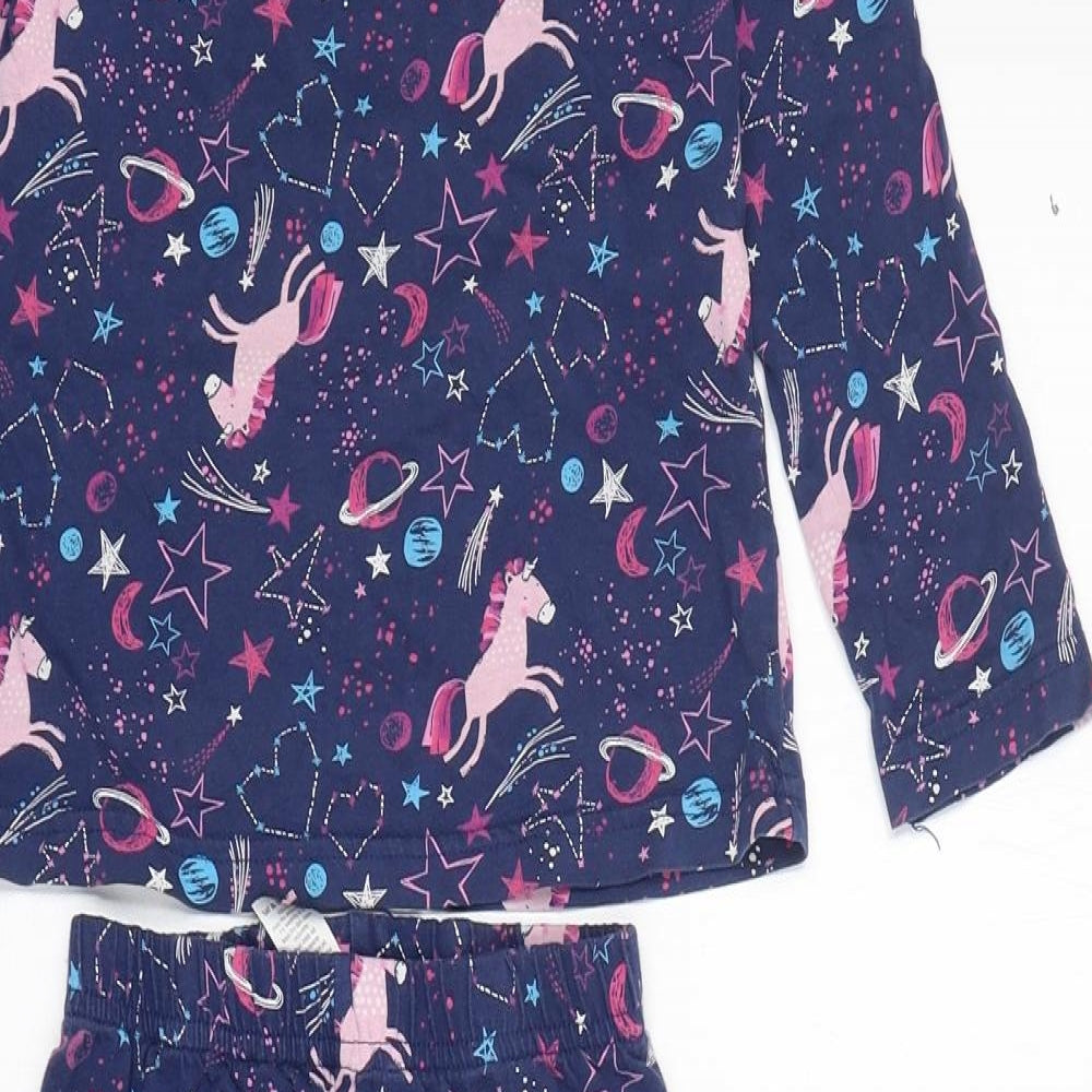 Nutmeg Girls Multicoloured Geometric Cotton  Pyjama Set Size 5-6 Years