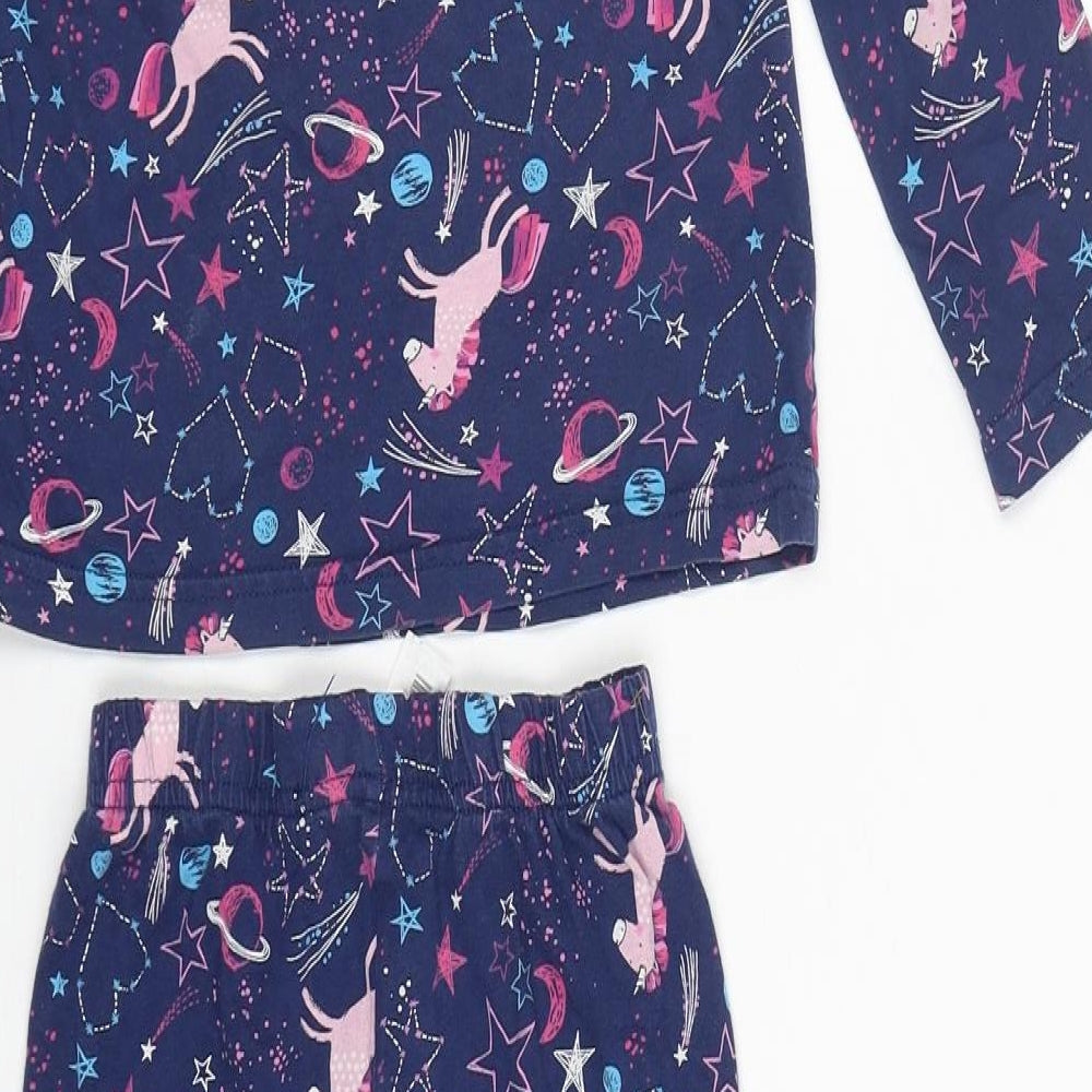 Nutmeg Girls Multicoloured Geometric Cotton  Pyjama Set Size 5-6 Years