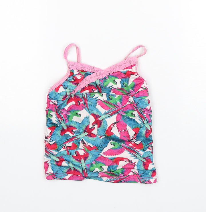 TU Girls Multicoloured Animal Print Polyester Basic Tank Size 5 Years V-Neck  - Beach Wear