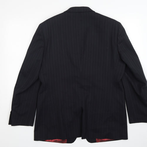 Remus  Mens Blue Striped Wool Jacket Suit Jacket