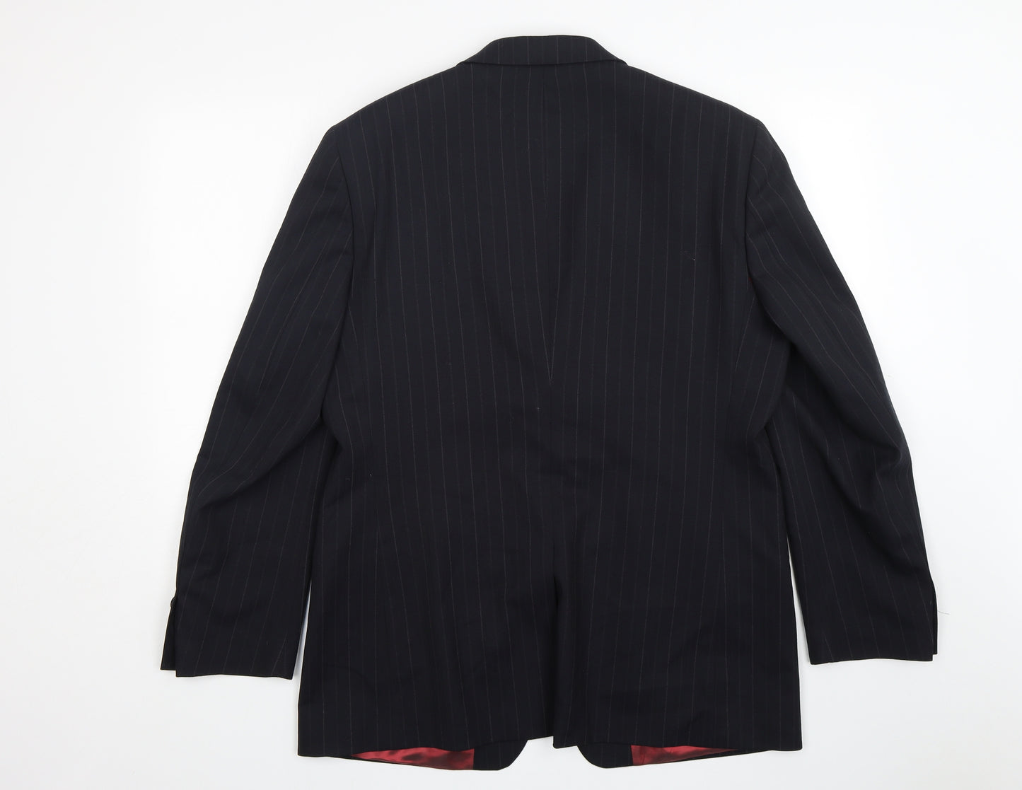 Remus  Mens Blue Striped Wool Jacket Suit Jacket