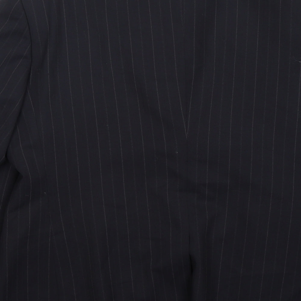 Remus  Mens Blue Striped Wool Jacket Suit Jacket