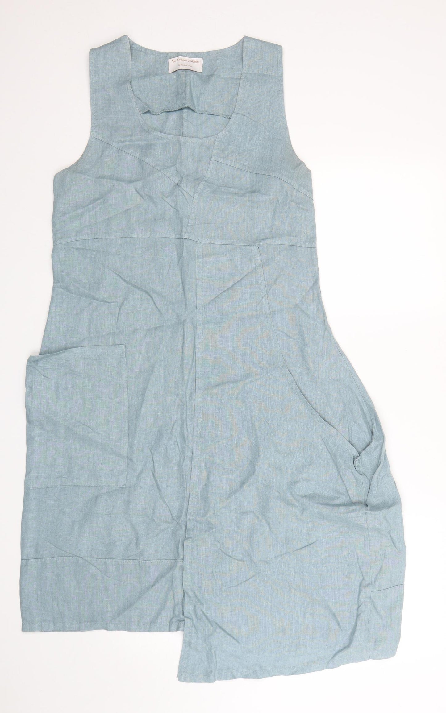 The Santonini Collection  Womens Green  Linen A-Line  Size M  Round Neck
