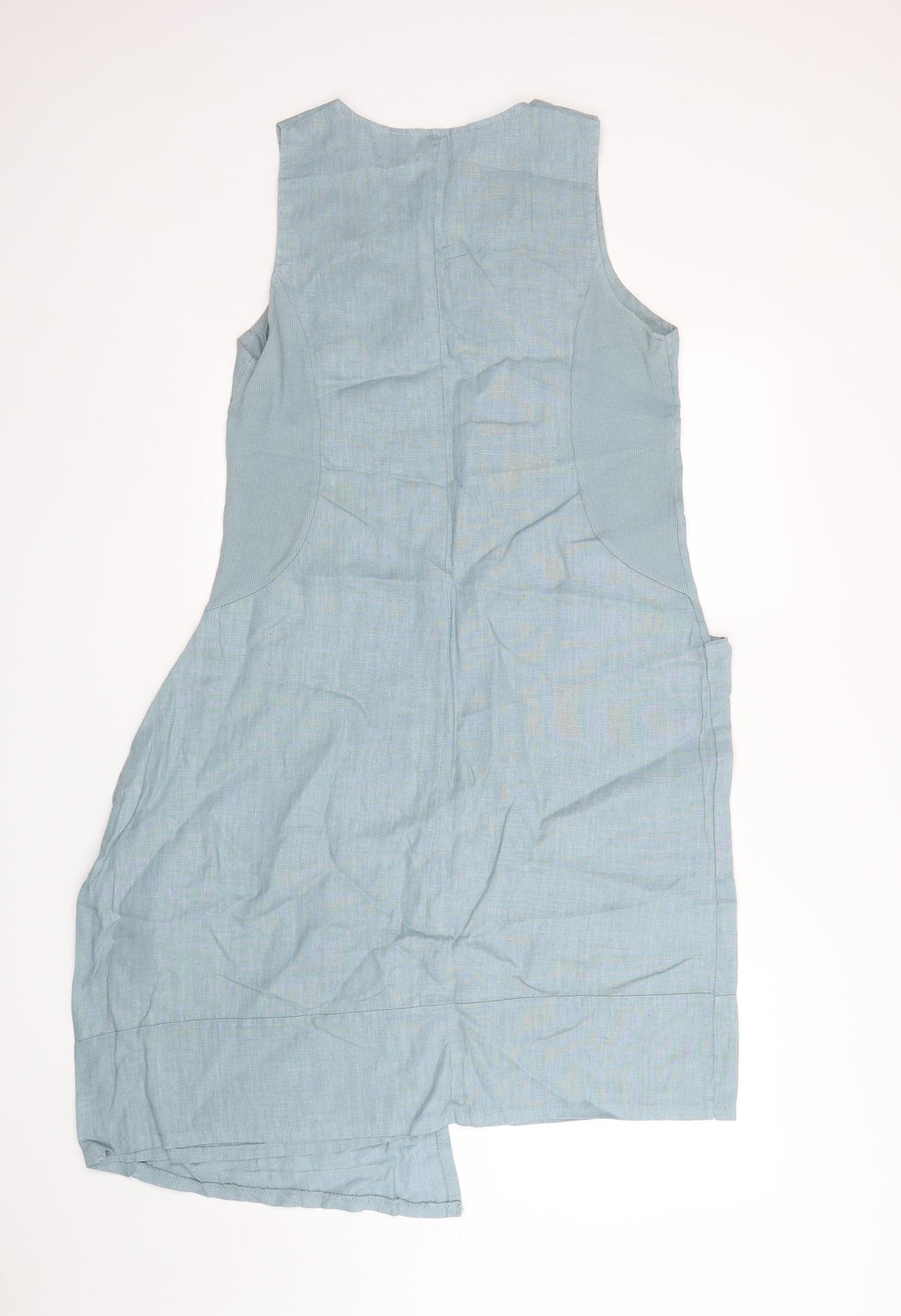 The Santonini Collection  Womens Green  Linen A-Line  Size M  Round Neck