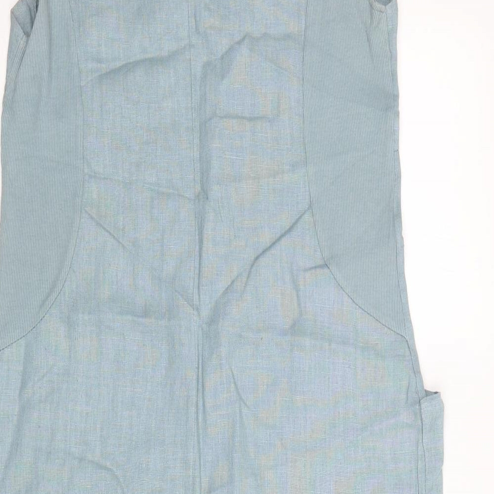 The Santonini Collection  Womens Green  Linen A-Line  Size M  Round Neck