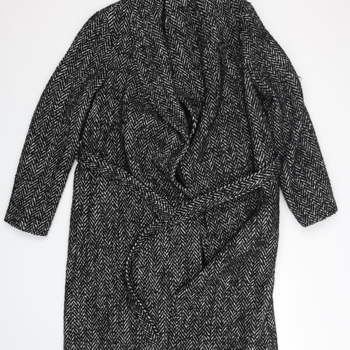 New Look Womens Multicoloured Herringbone  Overcoat Coat Size 14
