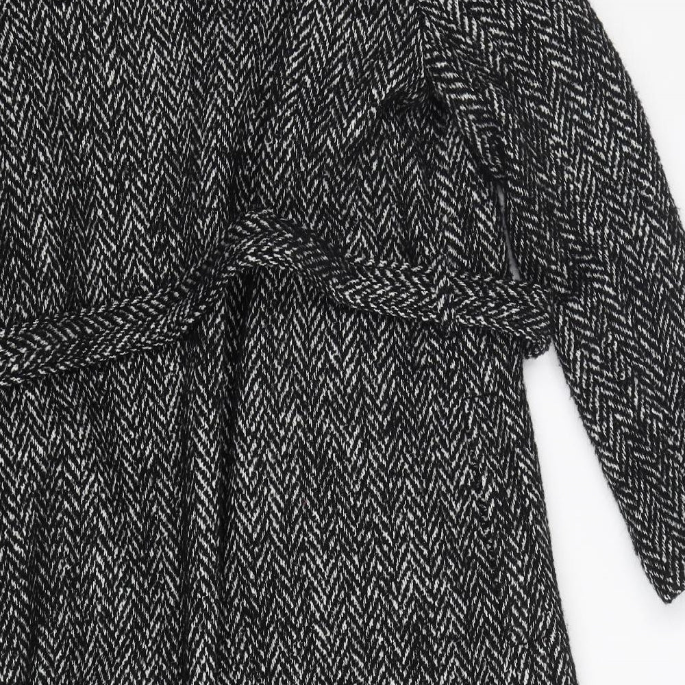 New Look Womens Multicoloured Herringbone  Overcoat Coat Size 14