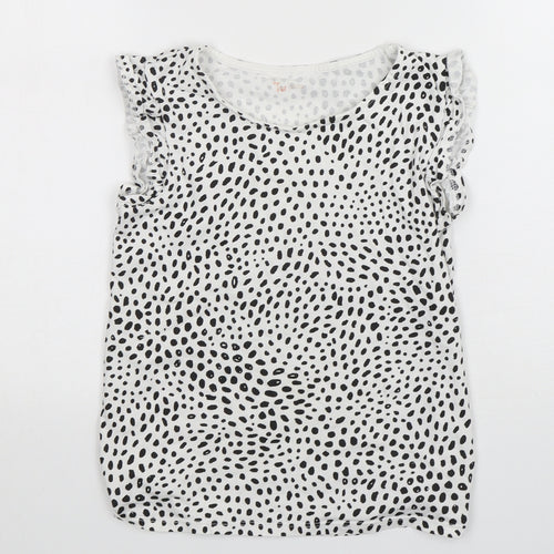 TU Girls Multicoloured Animal Print Cotton Basic T-Shirt Size 10 Years Round Neck