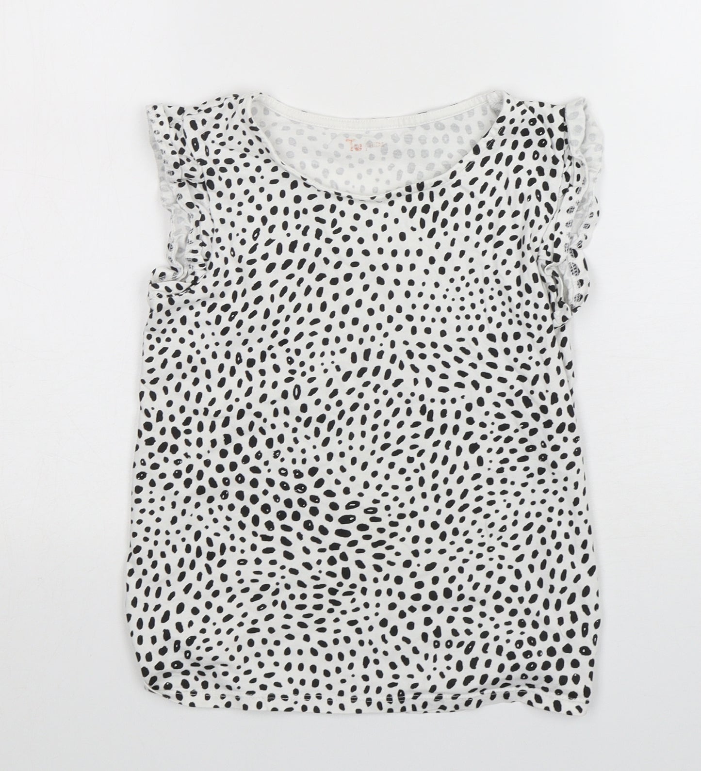 TU Girls Multicoloured Animal Print Cotton Basic T-Shirt Size 10 Years Round Neck