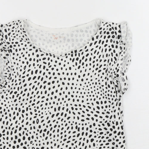 TU Girls Multicoloured Animal Print Cotton Basic T-Shirt Size 10 Years Round Neck