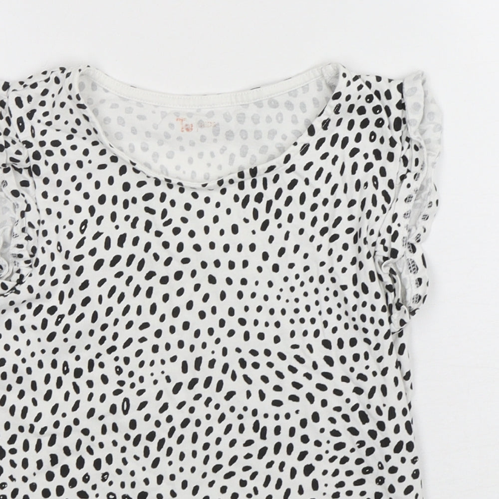 TU Girls Multicoloured Animal Print Cotton Basic T-Shirt Size 10 Years Round Neck