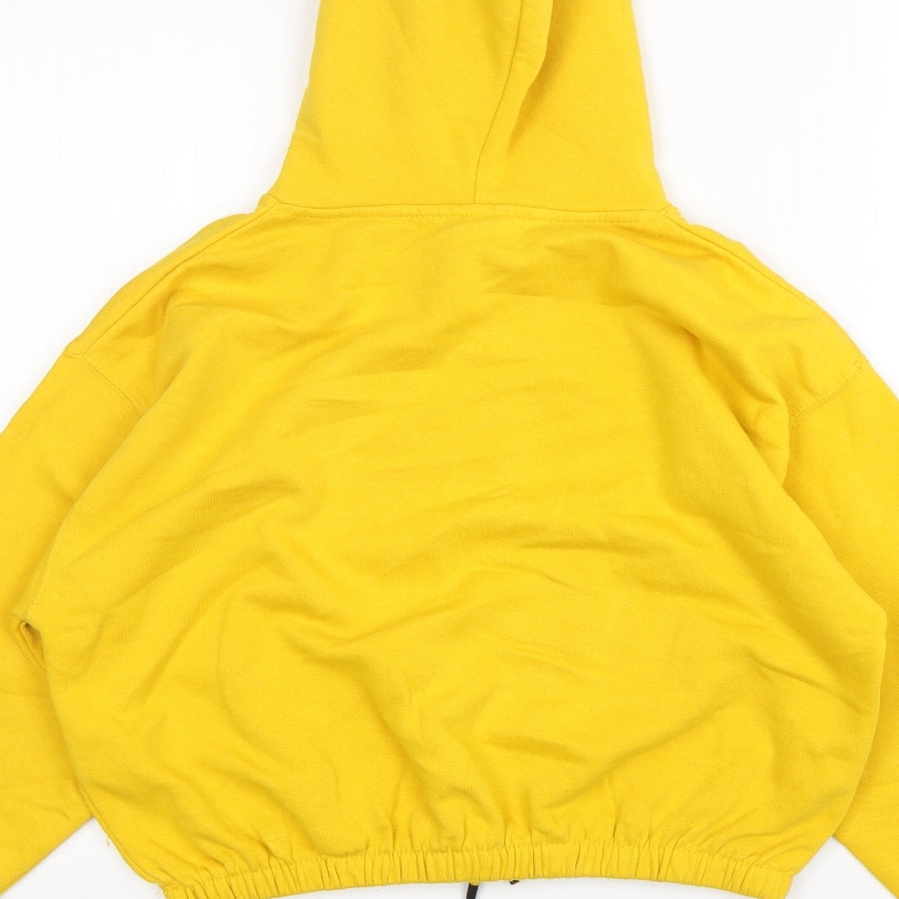Zara Girls Yellow  Cotton Pullover Hoodie Size 11-12 Years