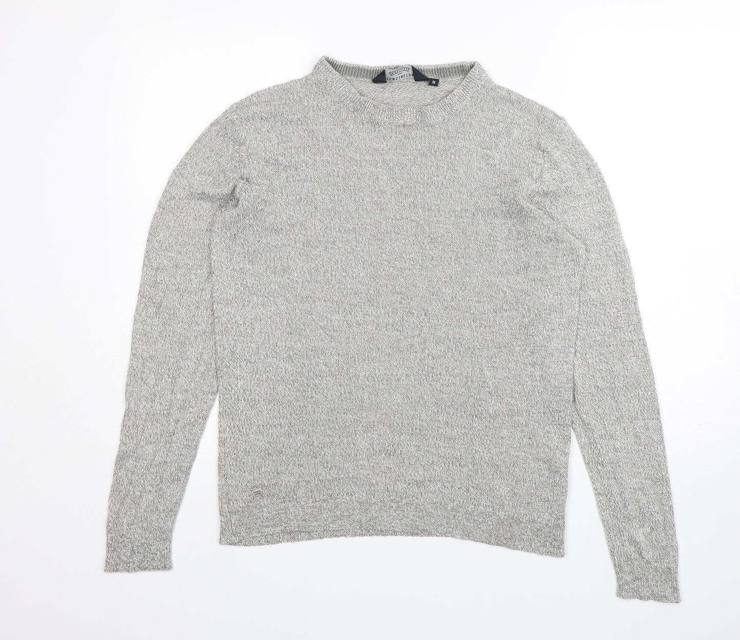 Kensington Mens Grey Mock Neck  Acrylic Pullover Jumper Size M