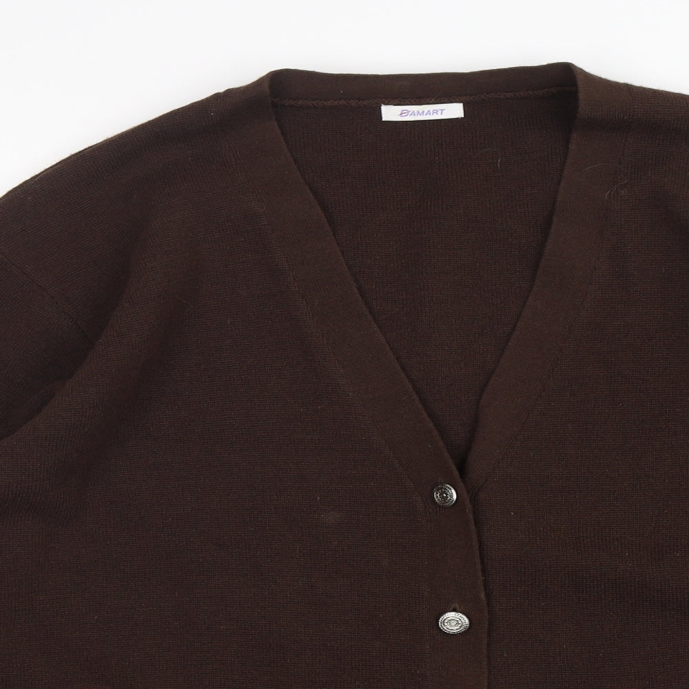 Damart Womens Brown V-Neck  Acrylic Cardigan Jumper Size 22