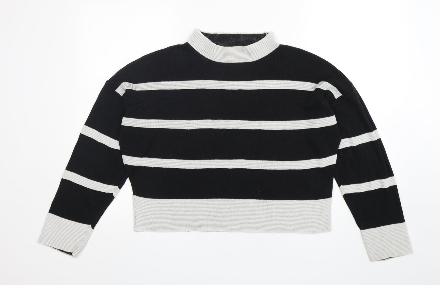 Atmosphere Womens Multicoloured Mock Neck Striped Acrylic Pullover Jumper Size L