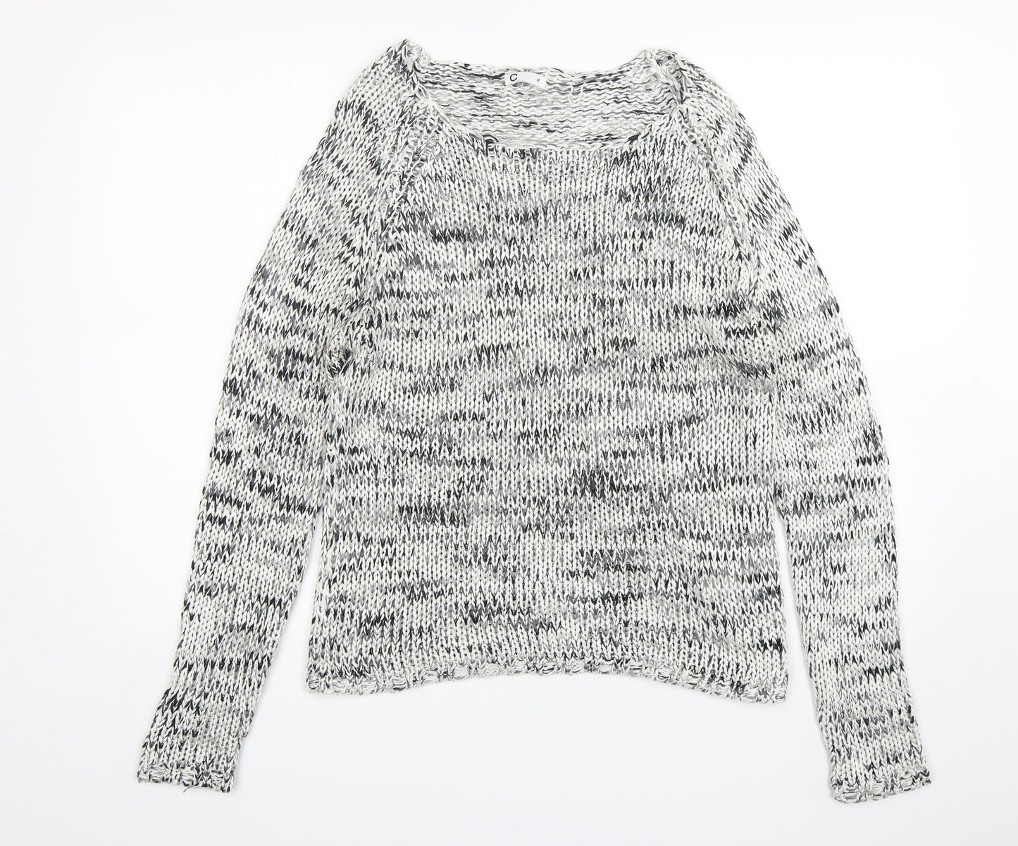 Cubus Womens Grey Round Neck  Acrylic Pullover Jumper Size M