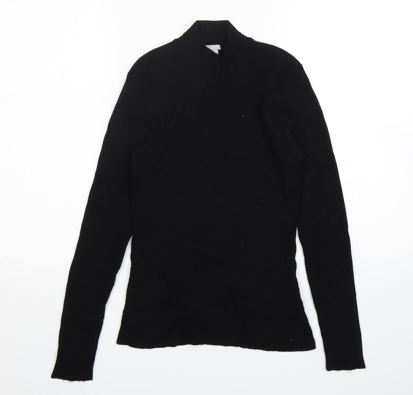 H&M Womens Black Mock Neck  Viscose Pullover Jumper Size M