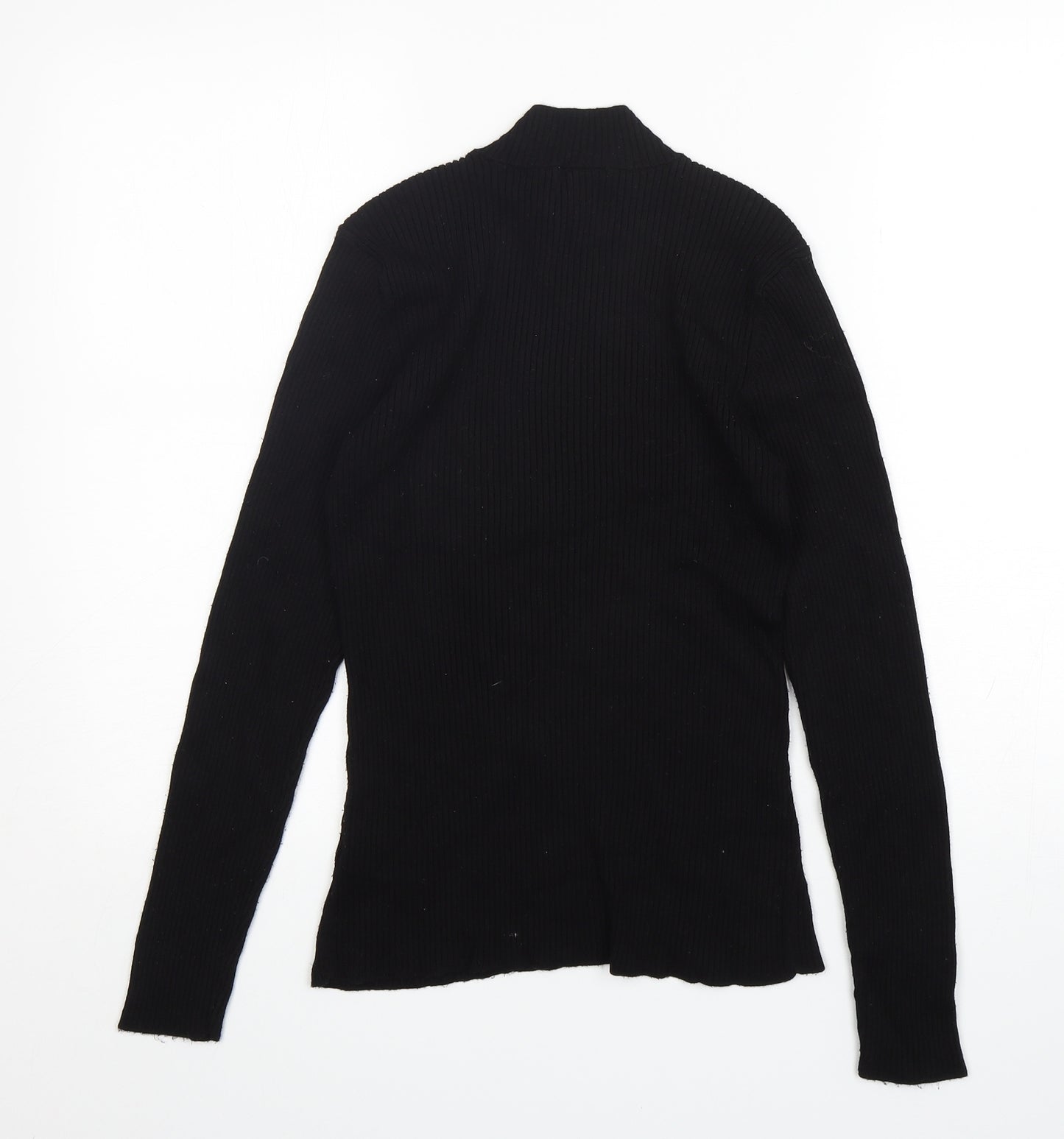 H&M Womens Black Mock Neck  Viscose Pullover Jumper Size M