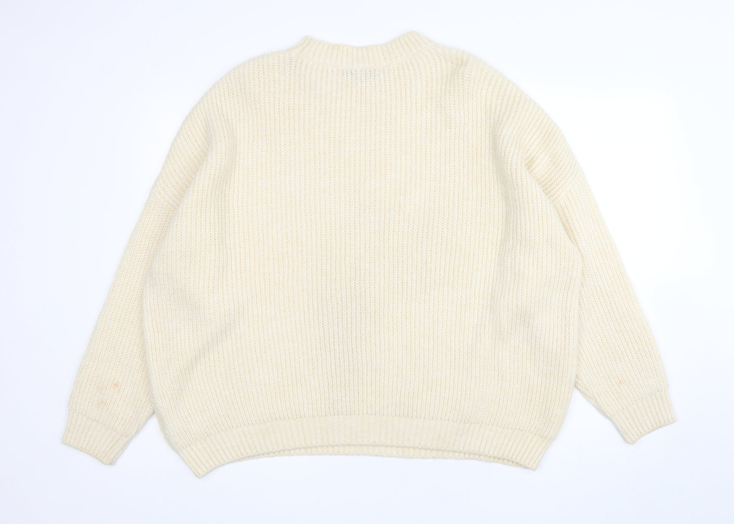 NEXT Womens Beige Round Neck  Acrylic Pullover Jumper Size XL