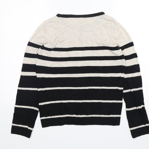 Wallis Womens Multicoloured Round Neck Striped Polyamide Pullover Jumper Size S