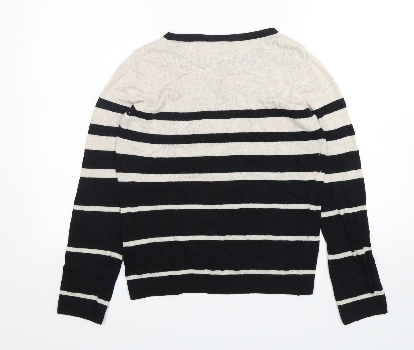 Wallis Womens Multicoloured Round Neck Striped Polyamide Pullover Jumper Size S