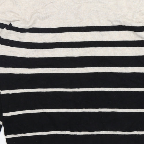 Wallis Womens Multicoloured Round Neck Striped Polyamide Pullover Jumper Size S
