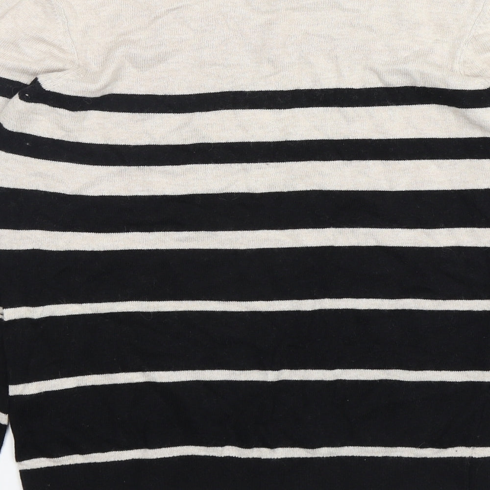 Wallis Womens Multicoloured Round Neck Striped Polyamide Pullover Jumper Size S