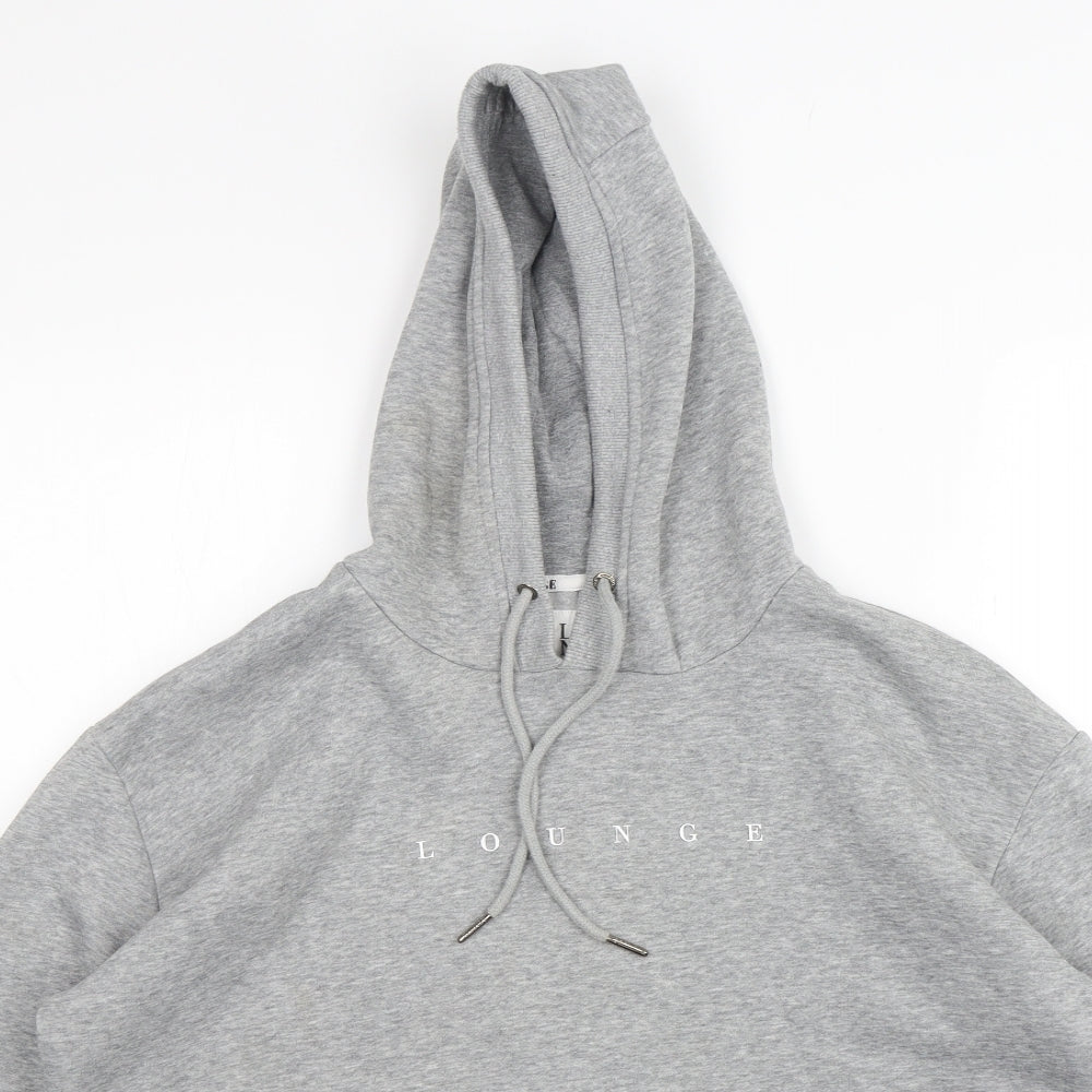 Lounge Womens Grey  Cotton Pullover Hoodie Size M   - Cropped