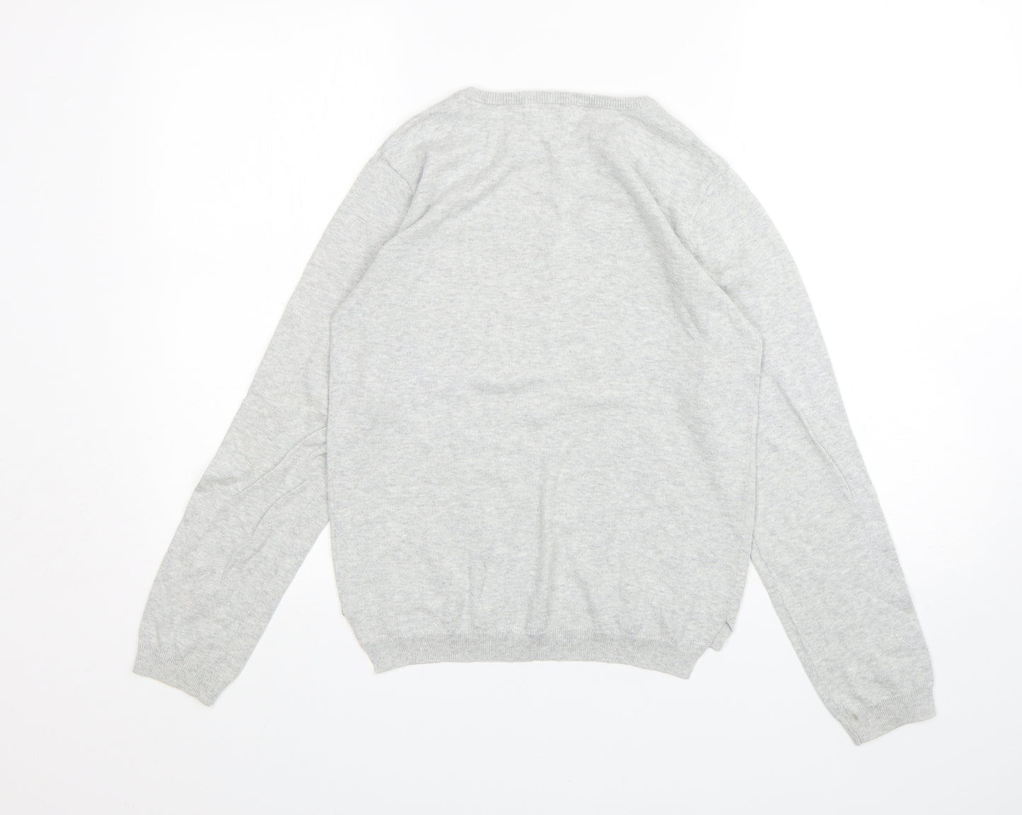 H&M Girls Grey Round Neck  Cotton Pullover Jumper Size 11-12 Years