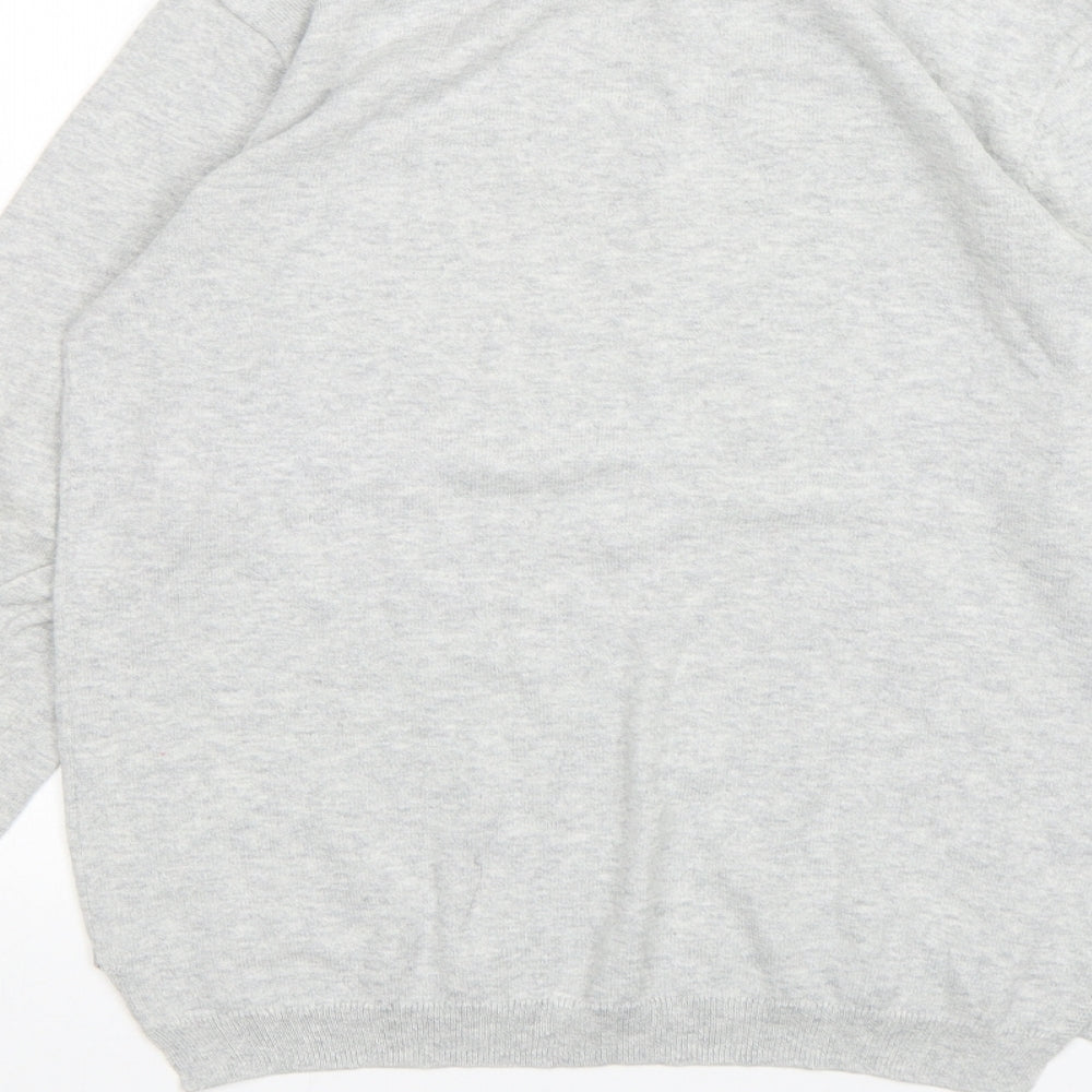 H&M Girls Grey Round Neck  Cotton Pullover Jumper Size 11-12 Years