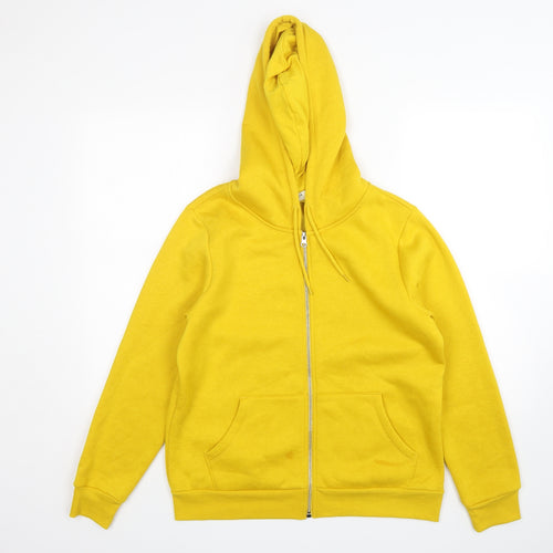 Papaya Womens Yellow  Cotton Full Zip Hoodie Size M