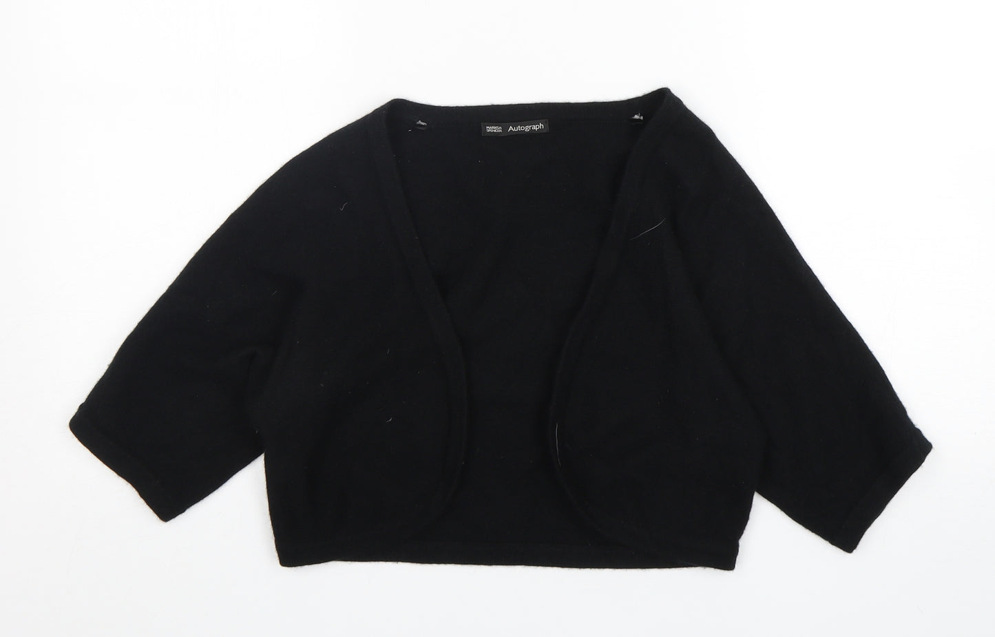 M&S Womens Black V-Neck  Cashmere Cardigan Jumper Size 12