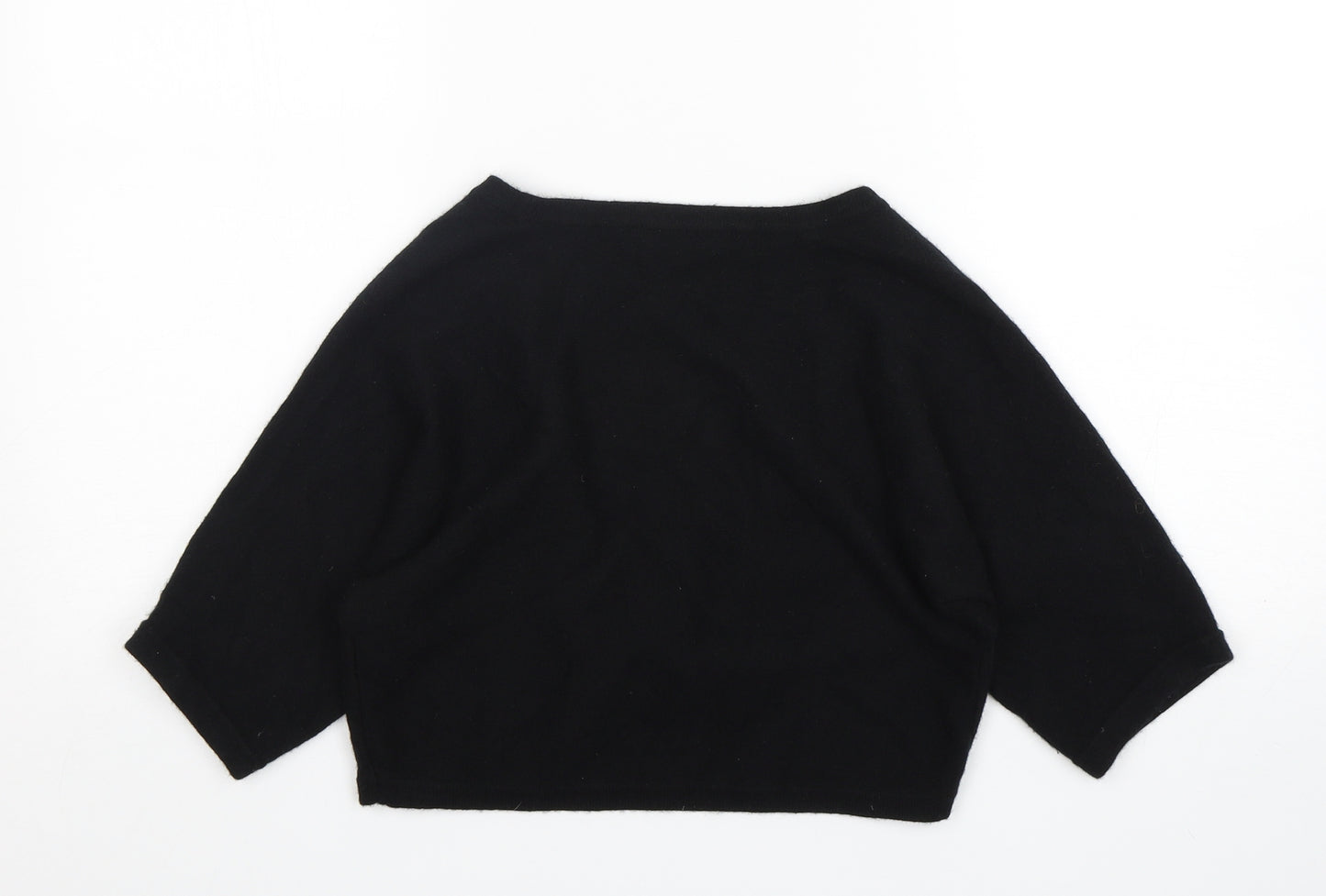 M&S Womens Black V-Neck  Cashmere Cardigan Jumper Size 12
