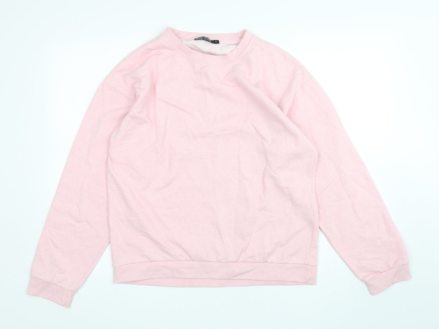 I SAW IT FIRST Womens Pink  Cotton Pullover Sweatshirt Size S