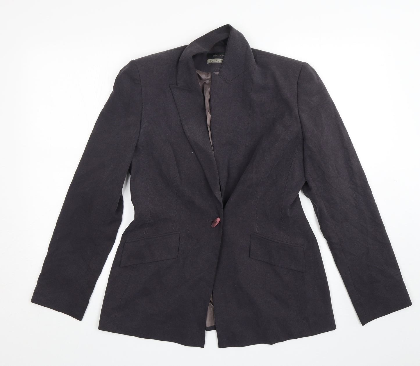 Principles Womens Grey  Polyester Jacket Blazer Size 12