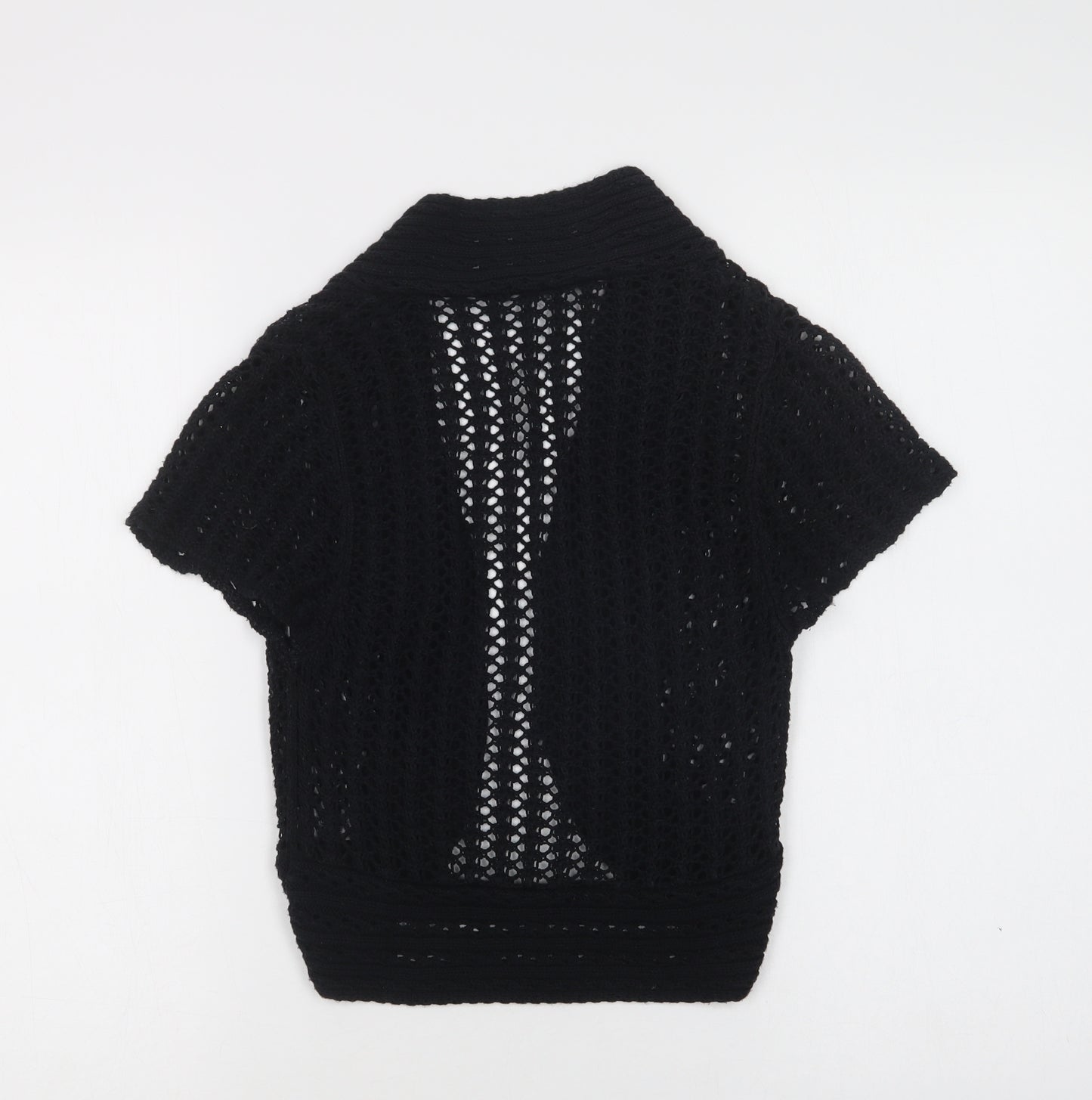 George Womens Black V-Neck  Acrylic Shrug Jumper Size 10