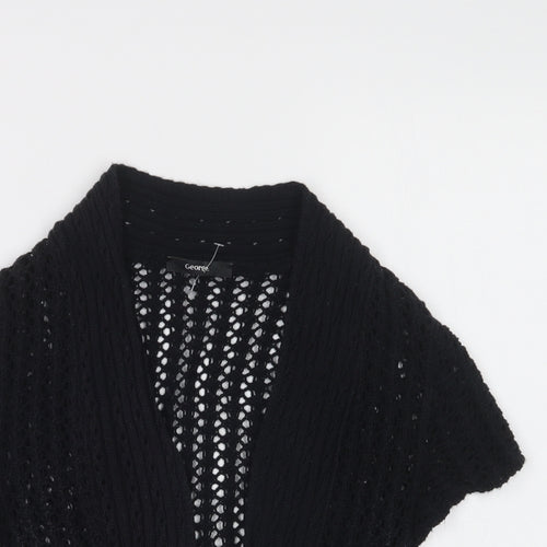 George Womens Black V-Neck  Acrylic Shrug Jumper Size 10