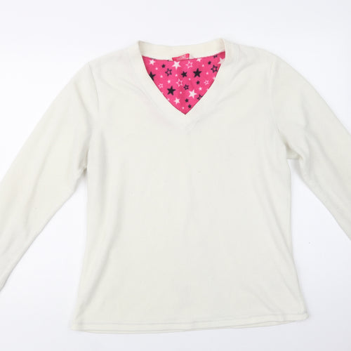 E-vie Womens Ivory Solid Polyester Top Pyjama Top Size 12