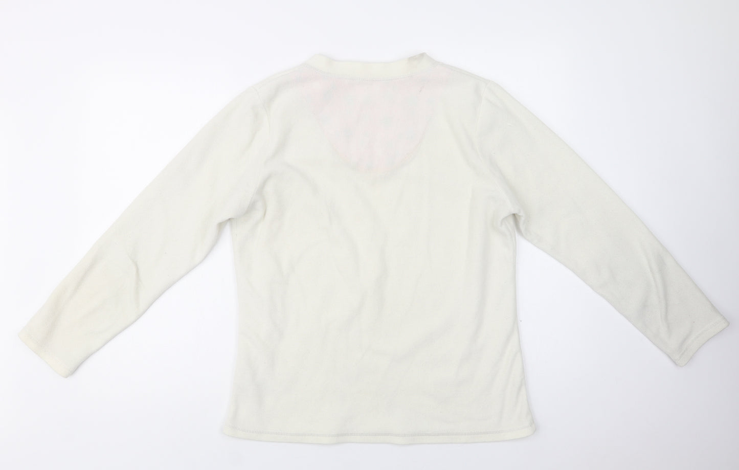 E-vie Womens Ivory Solid Polyester Top Pyjama Top Size 12