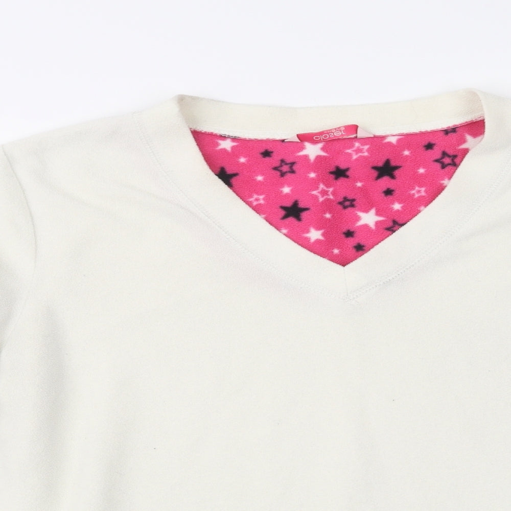 E-vie Womens Ivory Solid Polyester Top Pyjama Top Size 12