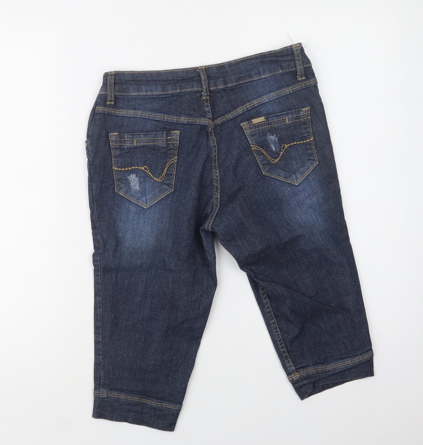 KRS Jeans Womens Blue  Cotton Chino Shorts Size M L15 in Regular Button